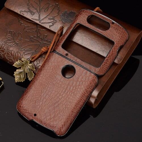 Leather Skin Case For Motorola Moto Razr 5G MotoRazr Crocodile Skin Back Cover Hard Case for Motorola Razr 5G Shockproof Fundas