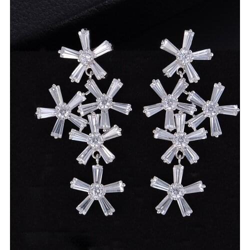 LARRAURI Trendy Elegant Statement Flowers Drop Earrings For Women Wedding Party Nigerian African Earrings Jewelry Accessories