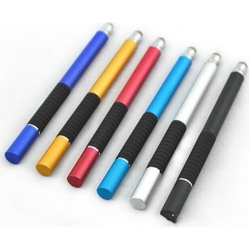 Multifunction Cloth Head + Sucker Two In One Capacitance Pen Stylus High-quality Metal Brush Stylus for All Smart Phone and Pad