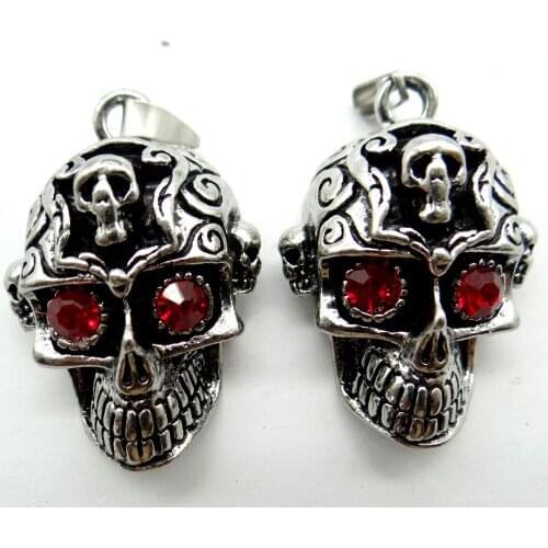 Fashion natural Antiek Zilver Zinklegering skull Charm Pendant for diy making necklace Accessories 5PCS A1