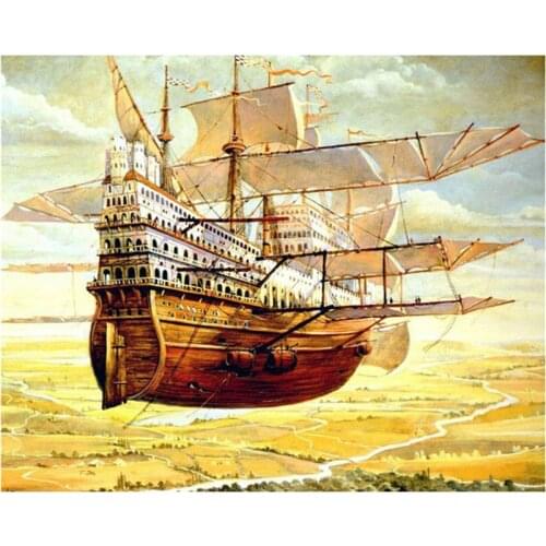 Needlework full square icon 5d diamond painting ship 3d diamond mosaic home decoration diamond embroidery set sailboat