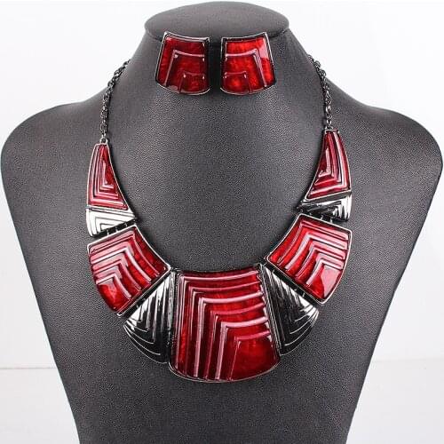 MS17281 Fashion Jewelry Sets High Qulity Chunky Necklace Bridal Jewelry 6 Colors Gunmetal Plated Party Gifts 2014 New