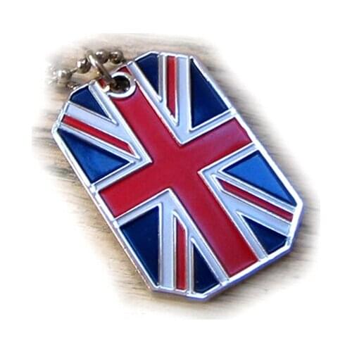 Low price British flag dog tag high quality UK national flag dog tag size: 26 * 40MM cheap custom metal flag dog tag