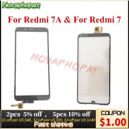 Novaphopat Black Touch Screen Digitizer Glass Lens For Xiaomi Redmi 7 7A Digitizer Sensor Screen