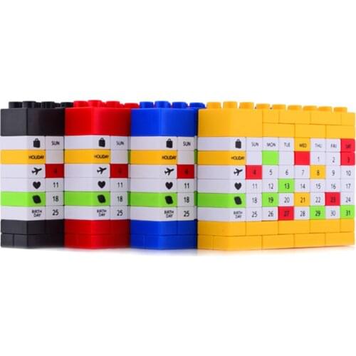 Novelty Bricks DIY Perpetual Puzzle Birthday Calendar 4 Colors For Creative Christmas/New Year/ Birthday Gift