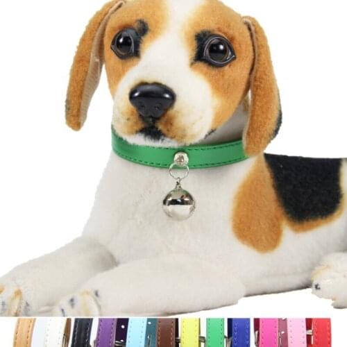 New 1 Pcs Dog Collar Candy-colored Pet Collars And Bells Cute Fashion Leather Material Suitable for Small and Medium-sized Dogs