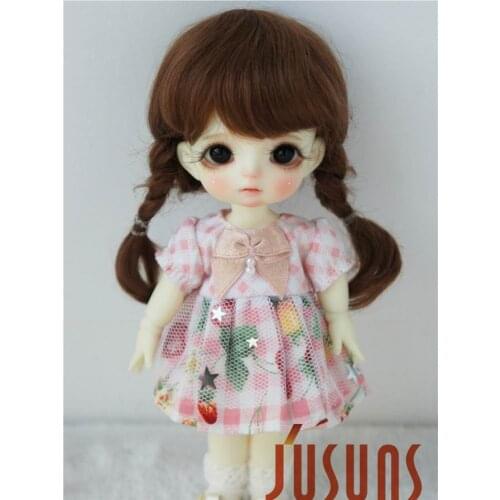 JD143 1/12 1/8 Cute mohair doll wigs size 3-4inch 4-5inch 5-6 inch short twin braid wig fashion Doll accessories