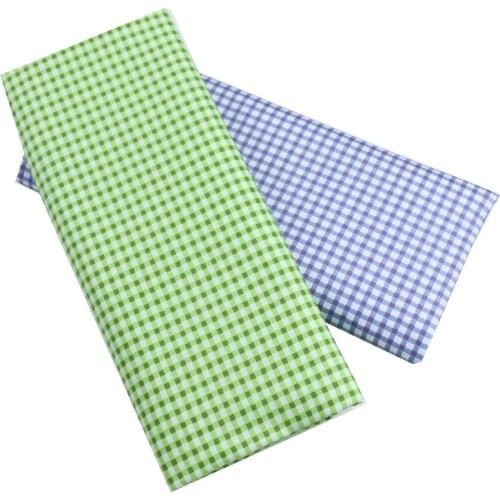 Small Grid 100% Cotton Bed Sheet Fabric Kids Cotton Cloth For DIY Sewing Quilting Fat Quarters Material For Baby&Child D30