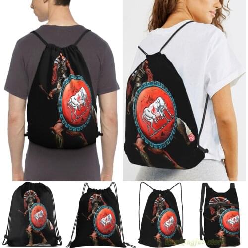 Men Sackpack Strap Bags Spartan Hoplite Women Purpose Drawstring Backpacks Outdoor Travel Backpacks For Gym Training Fitness Bag
