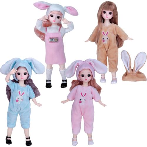 Joint Doll 30cm Bjd Doll Movable Joints 3D Eye Can Dress Up Fashion Doll With Pajamas Children DIY Girl Toy