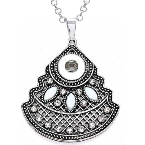 Interchangeable Rhinestones Flowers 258 Womens Vintage fit 12mm snap button bohemian necklaces & pendants DIY Jewelry for women