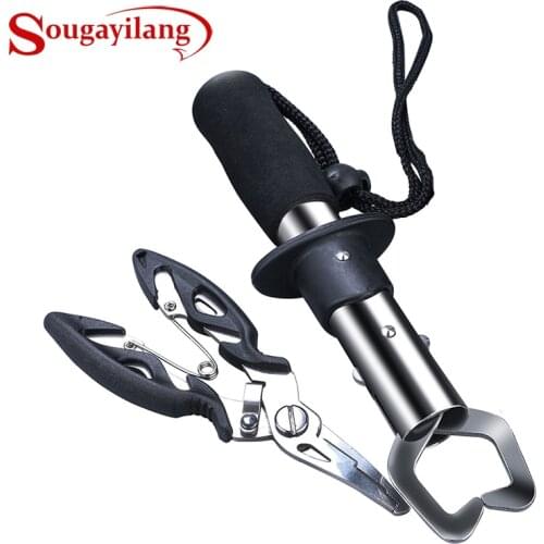Sougayilang New Stainless Steel Fishing Grip Set Control + Multifunction Outdoor Fishing Pliers Fish Tackle Fish Lip Gripper Set