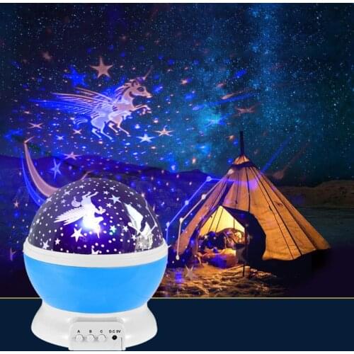 LED Rotating Night Light Projector Starry Sky Star Moon lamp Children Kids Sleep Romantic LED USB Projector Lamp Gifts
