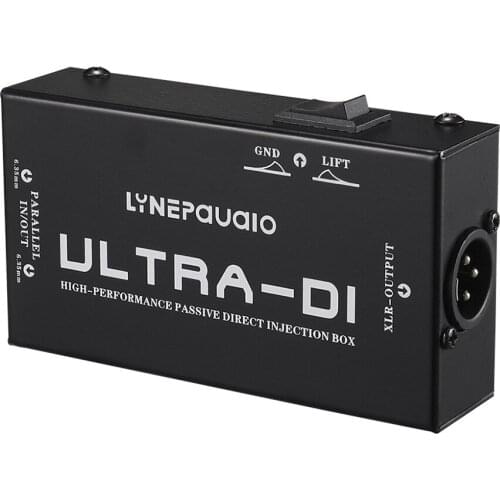 High-performance Passive DI-Box Direct Injection Box Audio Signal Converter with XLRTRS Interfaces for Electric Guitar Bass Live