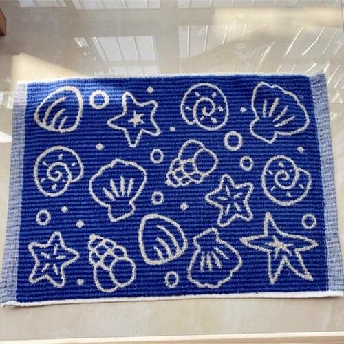 Jacquar 100% Cotton Home Bathroom Mats Absorbent Floor Towels Doormat Non-slip Hotel Entrance Towel Bath Mat for Toilet 40x60cm