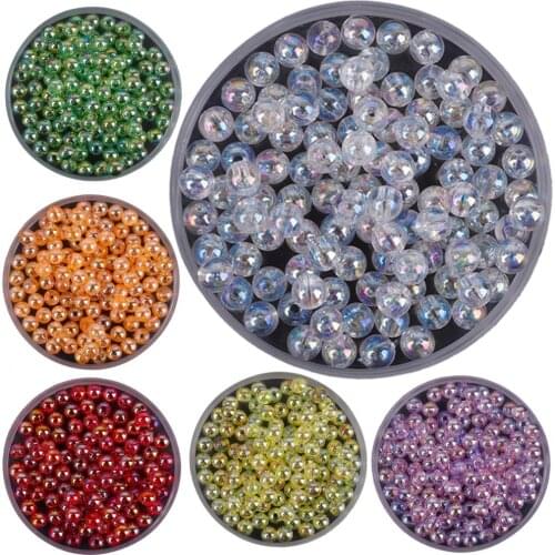 10mm 50pcs/lot Acrylic AB Beads Transparent Colorful Loose Spacer Beads For DIY Necklace Bracelet Jewelry Making Accessories