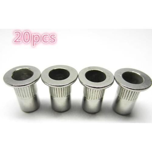 20pcs 304 Stainless Steel Color zinc Aluminum Flat Head Blind Rivet Nut Insert Nut sert for Screw Bolt M3 M4 M5 M6 M8