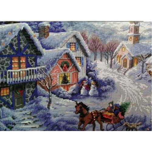 22-DIM08689, snowy night.-14ct Counted Cross Stitch 11CT 14CT 18CT DIY Cross Stitch Kits Embroidery Needlework Sets