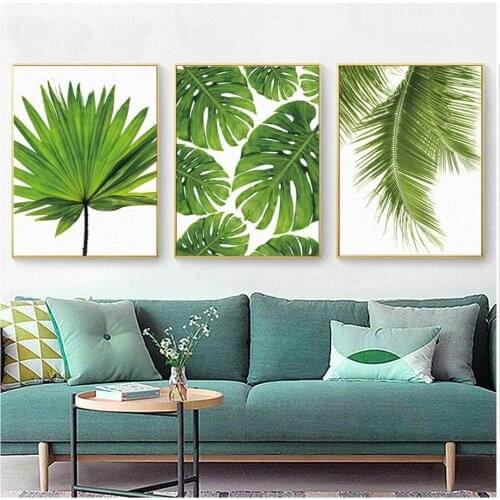 3pcs 5d Green plant 5d diy diamond embroidery full round diamond painting Landscape with Green Leaves home decor,MM145
