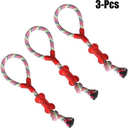 3PCS Dog Rope Toy Bite Resistant Cotton Dog Knot Toy Chew Toy Teeth Cleaning Toy for Pets Dogs