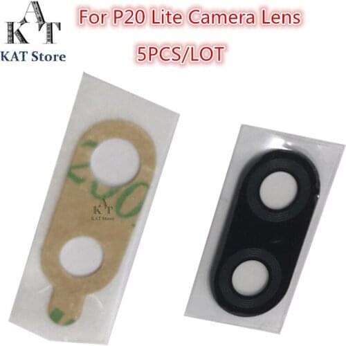 5PCS Camera Lens For Huawei P20 Lite Pro Nova 3E Rear Back Camera Glass Lens Cover With Sticker Adhesive Replacement Parts