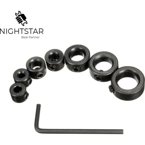 7pcs Countersink Drill Bit Set Adjustable Depth Stop Collar Woodworking Drilling + Wrench