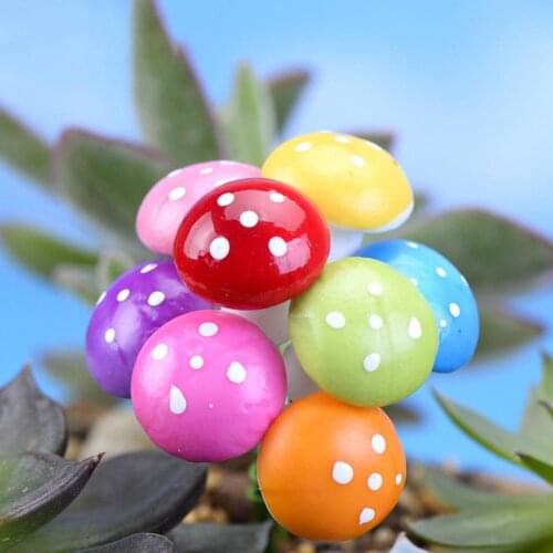 8Pcs Mini Multicolor Artificial Mashroom Landscape Crafts Bonsai Colored Mushrooms Home Bedroom Garden Decor Decoration Crafts