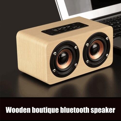 SPASH Retro Wooden Bluetooth Speaker Portable Wireless Dual Speaker MP3 Music Player 10W HiFi Sound Box Audio Equipment