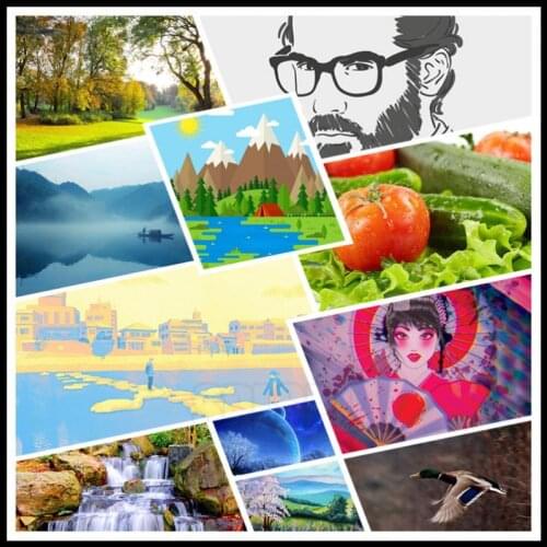 Diy Diamond Painting Beautiful Tulip Flower Sea Delicious Healthy Green Vegetables Japanese Style Comic Kitchen Poster