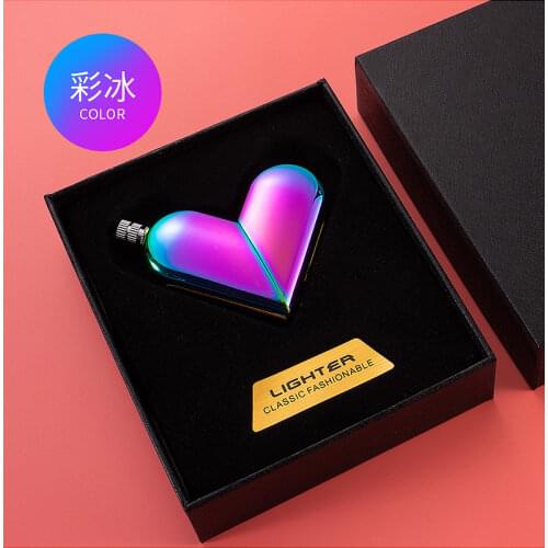 New Love Shaped Million Matches Kerosene Lighter love Personality Exquisite Creative Metal Folding Valentines Day Gift