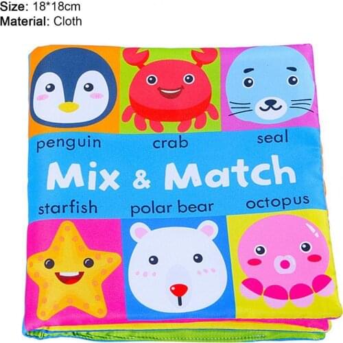 Baby Early Learning Fabric Book Multiple Colors Washable Toddler Cloth Book Soft and Safe Interactive Learning Tool for Gift