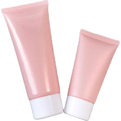 Cosmetic Tube Packaging Travel Bottle Lip Gloss Containers 50ml Squeeze Soft Tube Lipgloss Tubes Pink Matte Frosted 50g 50pcs