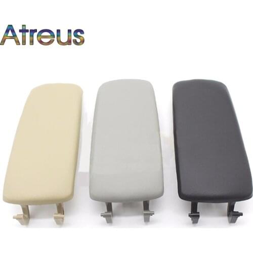 Atreus 1pcs Leather Car Styling Center Console Armrest Cover Stickers For Audi A6 C5 Accessories 1999-2005