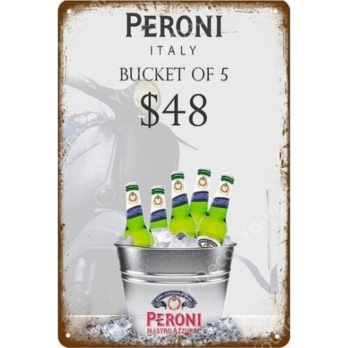 Ice Cold Peroni Served Here Metal Tin Signs World Beers Vintage Poster Pub Bar Decor Wall Art Painting Decorative Plaque YI-168
