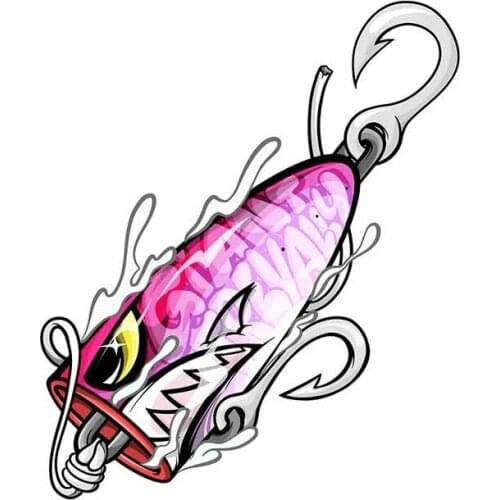 LLY-0719 Personality Car Stickers Fish Lure Modeling Decal PVC Waterproof Cars Sticker Motorcycle Laptop Decorative Accessories