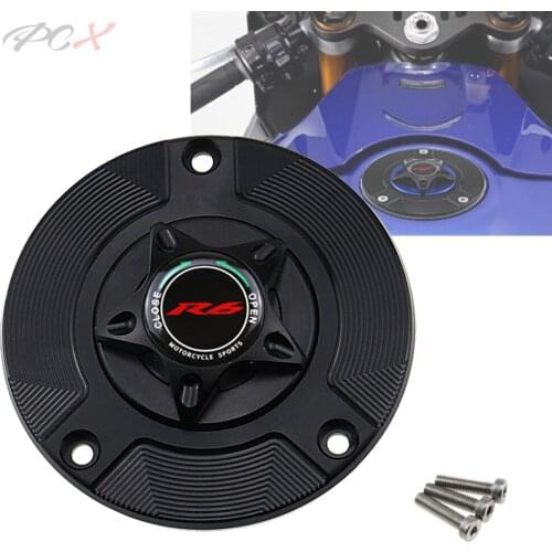 LOGO R6 Motorcycle Accessories Gas Fuel Tank Cap Cover CNC Aluminum for YAMAHA YZF-R6 YZFR6 YZF R6 YZF600 2003-2019
