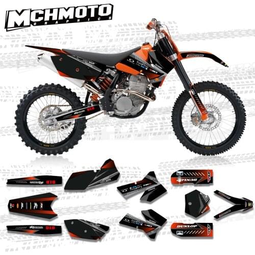 MCHMFG For KTM 125 200 250 300 400 450 525 540 EXC 2005 2006 2007 Full Graphics Decals Stickers Kit Custom Number Name Stickers
