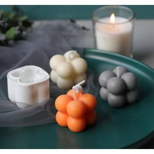 Mini Magic Ball Silicone Material Handmade Candle Mold DIY 3D Cube Aromatherapy Soap Molds Chocolate Cake Mould Home Decoration