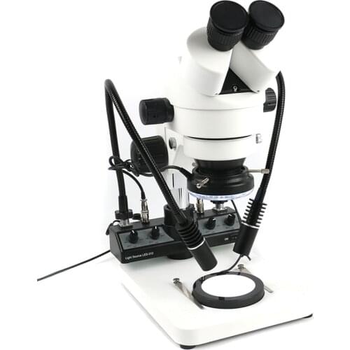 Multifunction 4 IN 1 LED Video Microscope Illuminator Set Spot Light Dual LED Gooseneck + 80 LED Ring Light + Base Light+ Stand