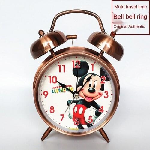 2021 Disney silent ringing car story small alarm clock creative cartoon fashion children silent night light mini alarm clock