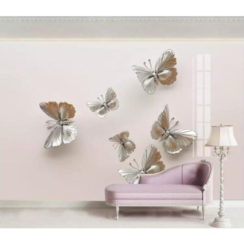 WDBH custom mural 3d photo wallpaper HD light luxury colorful 3D butterfly nostalgic background room wallpaper for walls 3 d