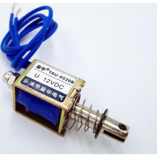 Push&pull Type open frame electromagnet 6VDC/12VDC/24VDC Force 4N travel Distance10mm TAU-0520B