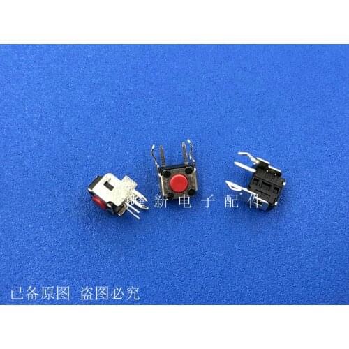 Original new 100% DTSA-61R-V belt bracket light touch switch button red button switch DIP 6*6*4.3