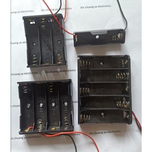 1 2 3 4 5 6 8 10 AA Battery holder box base with wire - No.5 batteries 1.5V