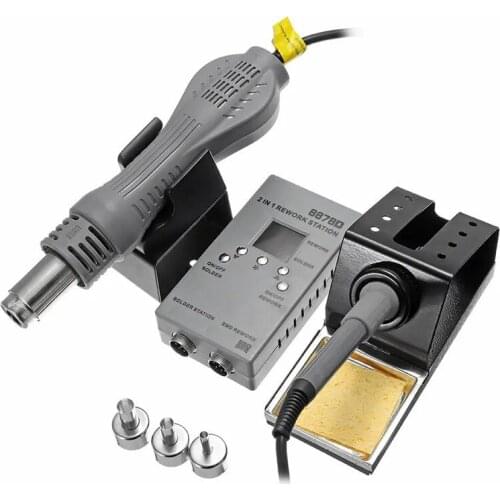 8878D 2 In 1 SMD Rework Soldering Station Hot Air Gun Welding Solder Iron Repair Tool 110V 220V US EU Plug