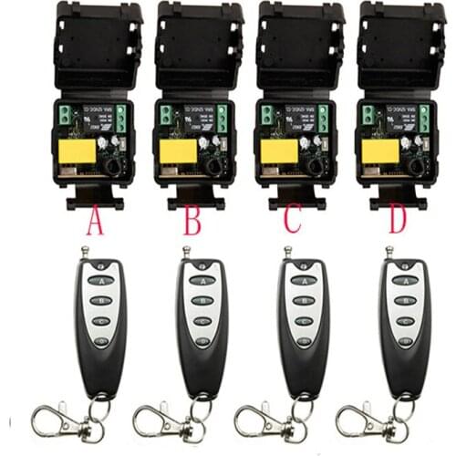 AC 220V 1CH 1CH 10A Remote Control Switch Relay Receiver Transmitter Learning Light Lamp Wireless Switch window/Garage Doors