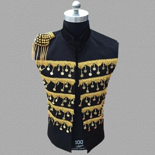 Hot New Palace costume vest Dress male singer jacket stage show vests nightclub bar Tides Men Fashion stage costume S-3XL