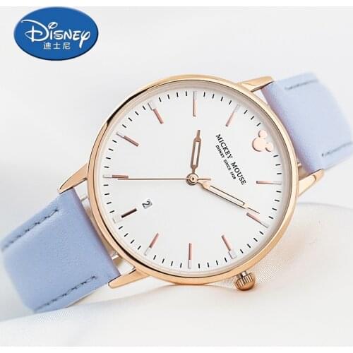 Disney Simple Women-watches 2017 brand luxury Casual Simple Watch Rose Gold Case 30M Waterproof Japan Movt Montre Femme MK-11186