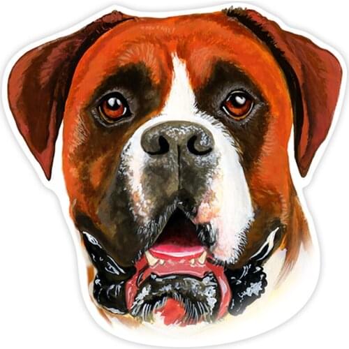 S40203# Various Sizes PVC Decal Boxer Dog Car Sticker Waterproof on Bumper Rear Window Laptop Refrigerator Toilet