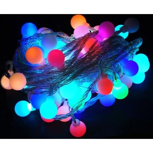EU Plug LED Light String Frosted Ball LED Christmas Decoration Lights Chandelier String Christmas Lights Bar Festival Lighting